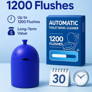 LONLXTOK Blue Water Household Toilet Bowl Cleaners Automatic Toilet Tank Cleaner Tablets in Bottles Long Lasting Powerful Cleaning Prevents Stain Odors Build Up Septic Safe