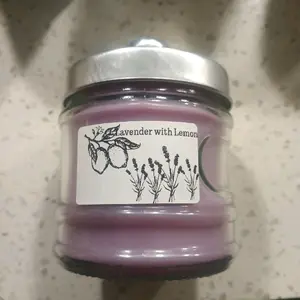 Lavender with Lemon Scented Candle in Elegant Glass Jar for Aromatic Home Decor
