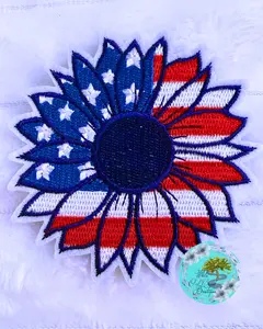 Sunflower American Flag Trucker Hat Patch