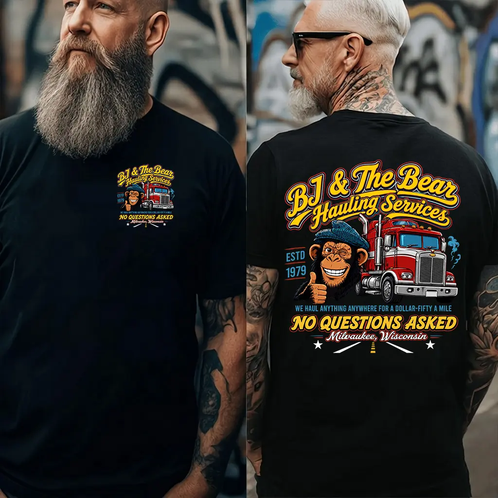 No Question Asked T-Shirt,Monkey and Truck Shirt Graphic Unisex T-Shirt, Multi Color, Size For Men,Women