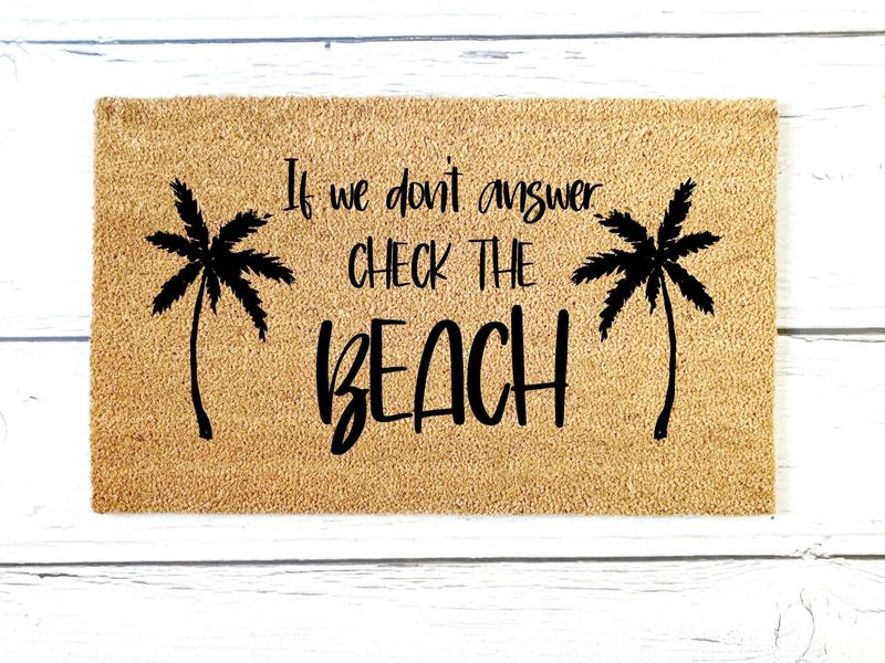 Check the Beach Doormat | Custom Painted Doormat | Beach Mat | Home Alone | Welcome Doormat | Front Door Mat | Home Decor
