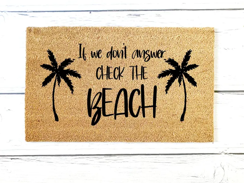Check the Beach Doormat | Custom Painted Doormat | Beach Mat | Home Alone | Welcome Doormat | Front Door Mat | Home Decor