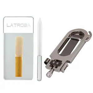 Saxophone Reed Resurfacer & Trimmer Kit - Professional Glass Reed Cutter with Stainless Steel Stick | Precision Repair Tool for Clarinet & Sax Reeds | Durable, Portable Design