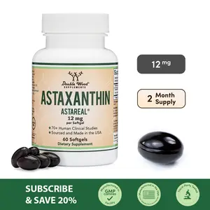 Astaxanthin | 12 mg | 60 Count | Supports antioxidant defenses, immune health, skin hydration, eye health | Double Wood Supplements Astaxanthin | 12 mg | 60 Count | Supports antioxidant defenses, immune health, skin hydration, eye health | Double Wood Supplements