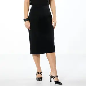 MarlaWynne  WynneLayers Smooth Operator Scuba Knit Midi Pencil Skirt