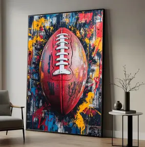 Abstract Football Canvas Print, Sports Wall Art