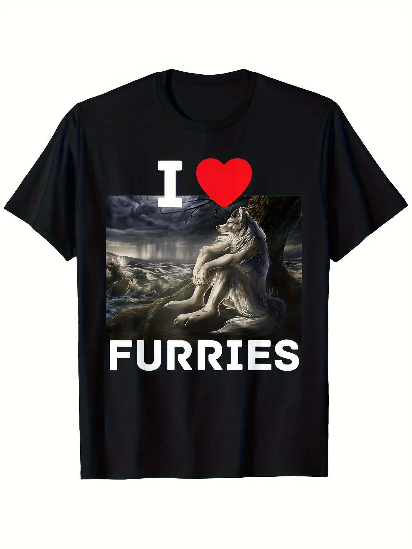 I This Humorous Furry Werewolf T-Shirt, Suitable f unisex soft cotton short sleeve t shirt, vintage graphic casual tee for men women teens, perfect birthday holiday gift for camping travel gym daily street casual wear