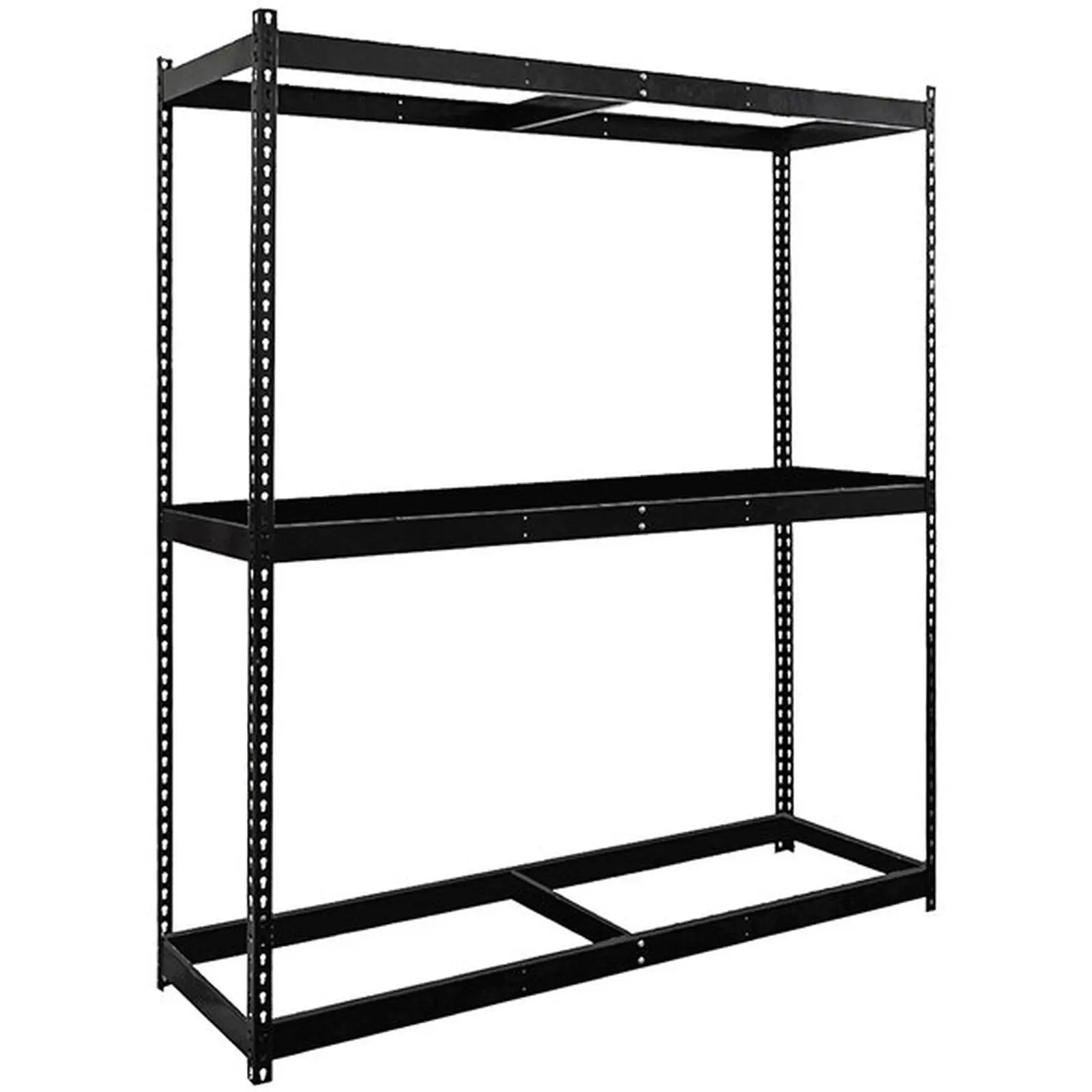 Lavex 24 x 48 Black Z- 5- Shelf Boltless Particle Board Shelving 72 Uprights WS-DRHC484884-3S-ME
