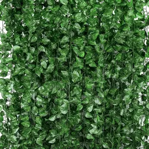 Artificial Ivy Vine, 12 pcs/set Fake Ivy Leaf Garland, Lightweight Decorative Hanging Ivy Plants for Room, Garden, Office and Wedding Wall Decor, Home Garden Decoration, Suitable for Indoor and Outdoor Use, Fake Greenery