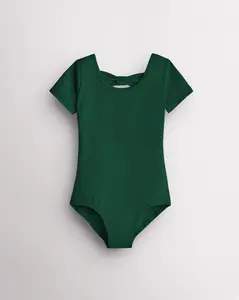 Girls Bowknot Short Sleeve Cotton Ballet Leotard Girls Bowknot Short Sleeve Cotton Ballet Leotard