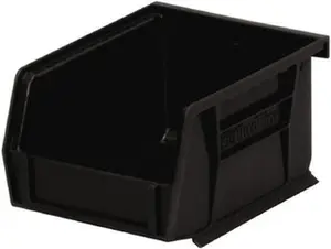 Akro-Mils Stackable Plastic Rectangle Storage Bin - 4-1/8" W x 5-3/8" D x 3" H Black Polymer Organizer, 10lb Capacity, 10lb Load Limit, Model 30210BLACK (Ideal for Home Organizers, Storage Boxes & Stacking Bins)