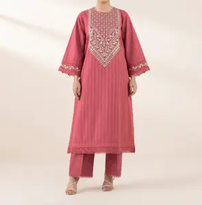 Sapphire Embrioded 2 piece dobby dress