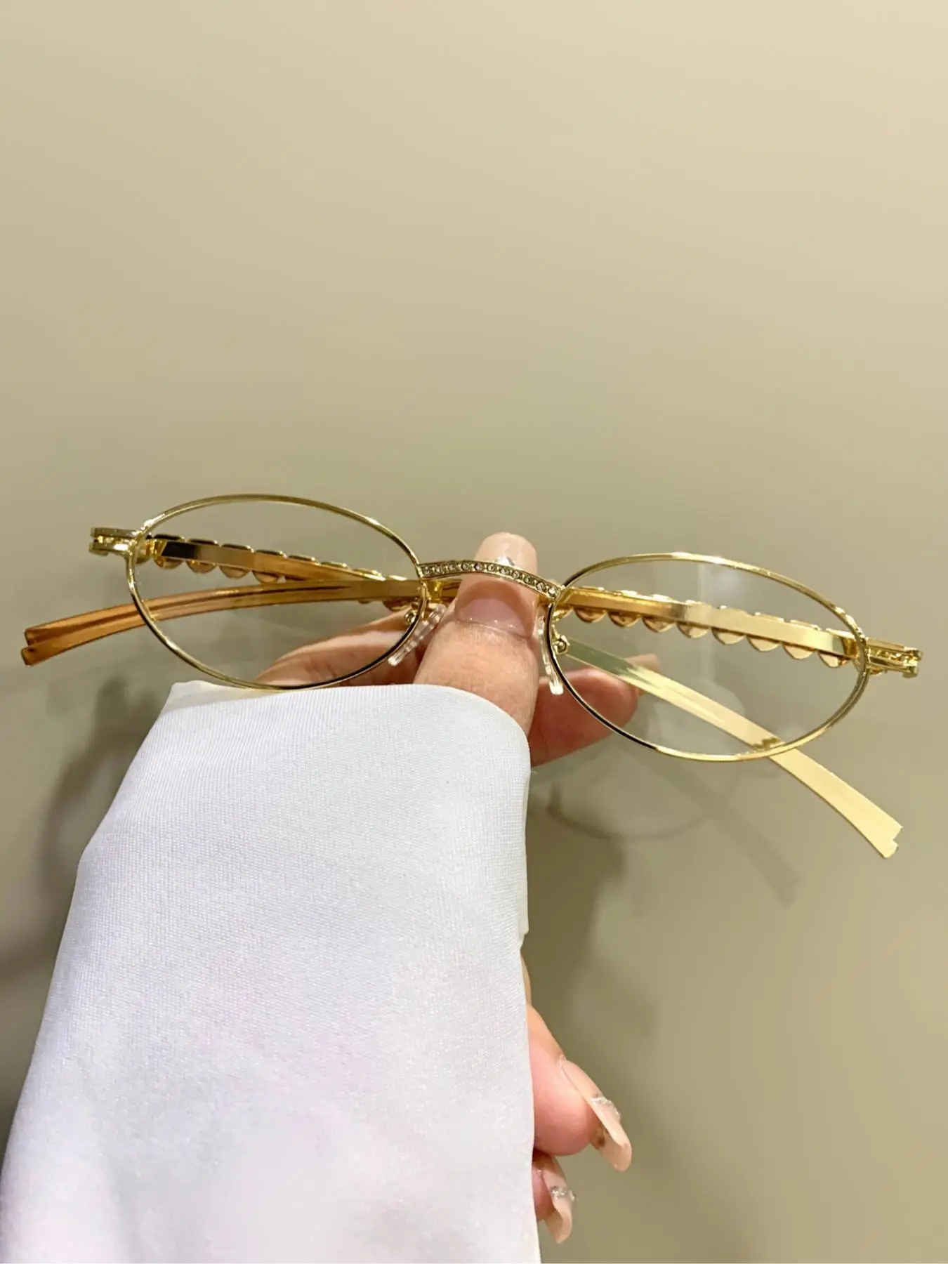 Rhinestone Decorated Oval, Trendy Casual Eyeglasses for Women & Men, Fashion Eyeglasses for Work, Daily Clothing Decor, Perfect for Student Daily Use, Stylish Trendy Eyewear, Trendy Frames, Eyewear Lux Trendy