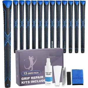 Golf Grips 13 Pack with Complete Regripping Kit -Reduced Taper & Triple Texture Non-Slip Design Golf Club Grips, High Shock-Absorbing Soft Feel Golf Grips for Men and women.