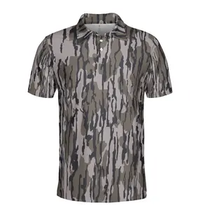 Bottomland Camouflage Golf Polo Shirt Performance Menswear Outdoor Fishing Short Sleeve
