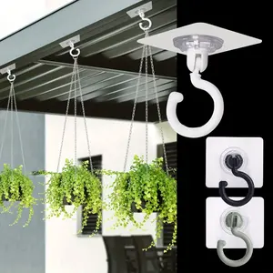 10 self-adhesive ceiling hook sets, designed specifically for hanging, rotatable, no drilling required. Very suitable for hanging plants, lanterns, wind chimes, and other holiday decorations, multifunctional hooks, Hanging Plant Hanger