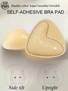 Triangle Silicone Bra Pads, Push Up Gel Inserts, Waterproof Reusable Breast Pads, Invisible Lift Cups, Seamless Natural Shaping Inserts, Fits Any Bra Bikini Enhancement, Lightweight Soft Support Pads, No Slip Adhesive Feel,No Show Bra Inserts