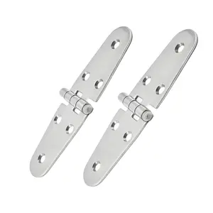 MARINE CITY 2 Pcs Heavy Duty Door Strap Hinge for Marine RV Cabinet Hatch Door – 304 Stainless Steel Round Side Smooth Design Corrosion Resistant