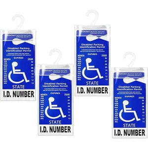 Handicap Placard Holder for Auto, Ultra Transparent Handicapped Placard Holder, Disabled Parking Permit Holder, Handicap Parking Placard Holder Sign Holder with Large Hanger (2)