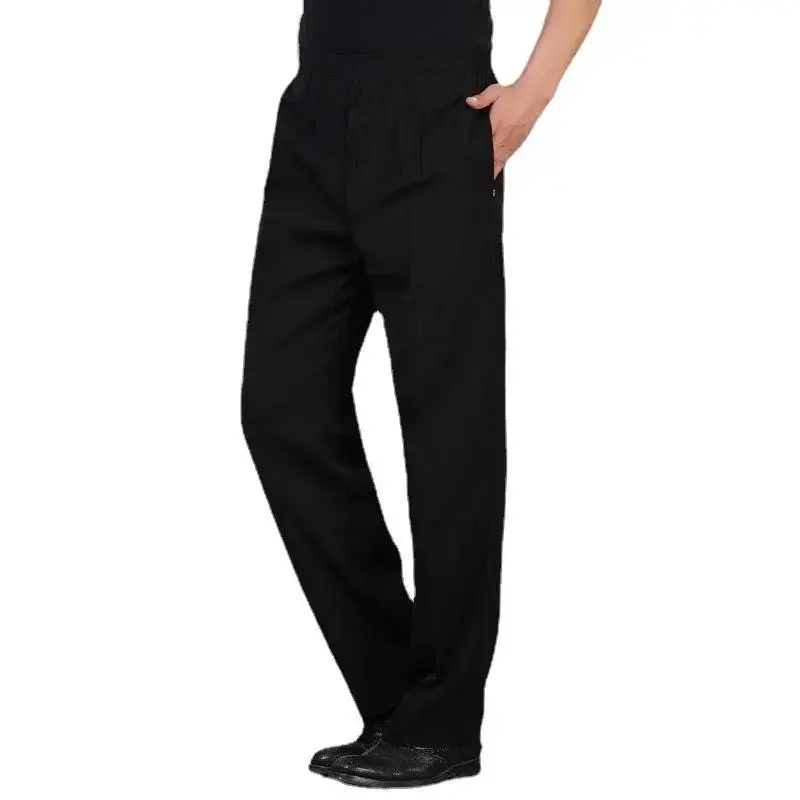 Chef Pants Elastic Waist Summer Chef Breathable Black Chef Work Pants Chef Pants Elastic Waist Summer Chef Breathable Black Chef Work Pants