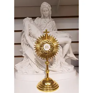 Monstrance Metal Gold 7"