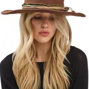 Distress Vintage Shapable Fedora Cowboy Hat