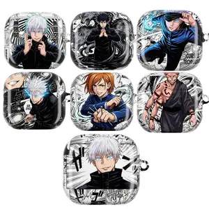 Jujutsu Kaisen Character AirPods Case – Anime Design Featuring Gojo, Itadori, Fushiguro, Nobara & Sukuna with Cursed Energy Effects & Japanese Text, Fits AirPods Pro (Gen 1/2) & AirPods (Gen 1/2/3), Perfect Gift for Anime Fans