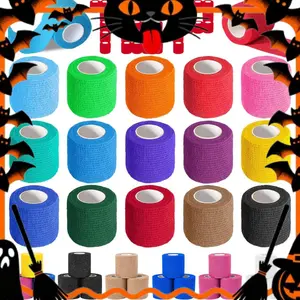 Fixit Haven 16 Pack Self Adhesive Bandage Wrap, 2" X 5 Yards Elastic Cohesive Bandage Wrap, Color Athletic Tape, Vet Wrap, Ankle Tape, Tattoo Grip Tape Wrap