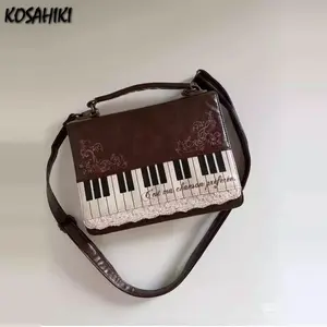 Patchwork Contrast Color Harajuku Women's Handbags Vintage Y2k Aesthetic Shoulder Bag Streetwear All Match Trendy Crossbody Bags