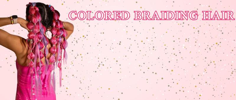 Tinsel Fashion Braiding Hair Pre stretched Magenta Pink Braiding Hair for Glitter Braids Festival Braids