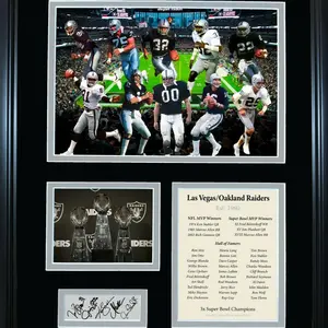 Las Vegas Oakland Raiders Greats Facsimile Engraved Auto Photo - Elegant Decor Poster UnFramed with Hall of Fame Stats & Signature Display - Printed in USA on Premium Satin Photo Paper
