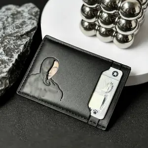 3 Slots Lightweight ID Wallet, Half Monster Face ID Card Holder, Perfect Gift for Birthday, Anniversary, Mother's Day, Father's Day, Thanksgiving, Christmas