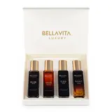 BellaVita Luxury's Perfume Gift Set for Men | 4 Luxury Minis | Long Lasting | G.O.A.T, Oud, CEO Man, Klub Man| Eau De Parfum | Portable Perfume Kit | Perfect Gift for Men