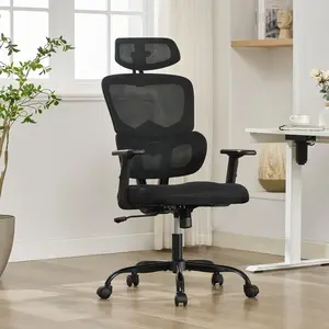Ergonomic Mesh Office Chair with 330 LBS Capacity: 2D Armrests, Lumbar Support, and Adjustable Headrest for Ultimate Comfort tiktokshopspringglowup