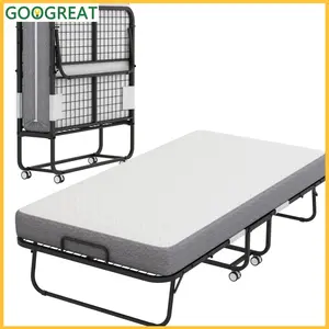 [GOOGREAT]Folding Bed, Home Folding Bed Folding Bed With Mattress 75" X 31" Rollaway Guest Bed Portable Foldable Bed For Adults With 5" Memory Foam Mattress Space-Saving Sturdy Metal Frame