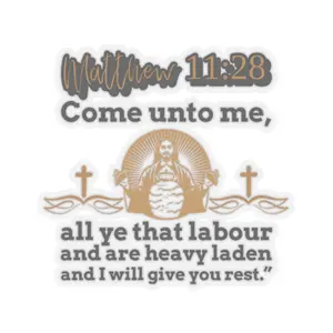 Matthew 11:28 Come Unto Me sticker | Christian scripture decal