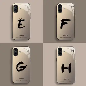 Suitable for [iPhone 16 Plus] Personalized lucky 26 letters creative business high-end anti-fall glass mobile phone case affordable anti-fall 995