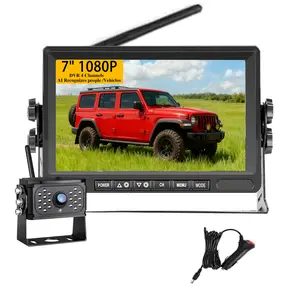 Backup Camera Wireless Plug and Play: Pre-Wired for Furrion System Recording Wide View Rear View Camera Clear Night Vision HD 1080P 7inch Monitor for Trailer Camper Motorhome (1 Camera)