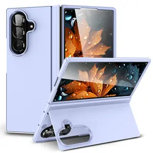for Samsung Galaxy Z Fold7, Z Fold6, Z Fold5, Z Fold4, Z Fold3 Smartphone Case with Adjustable Invisible Kickstand, Daul Layers Slim Hard PC Thin Shockproof Drop Protective Cover Case for Galaxy Z Fold 7