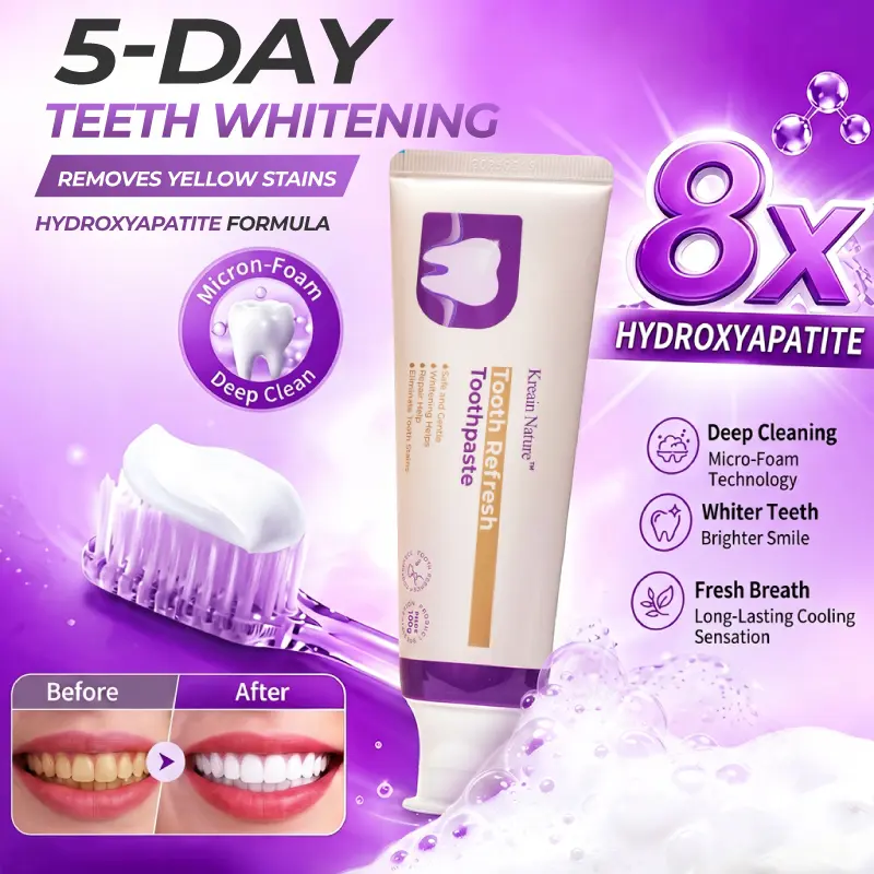 Kreain Nature 5 Tooth Refresh Toothpaste for Fresh Breath Prevent Tooth Loss with Natural Ingredients Gentle Care  for Tooth Sensitivity Toothache Care for Dental Health #DealsForYouDays#summerwins