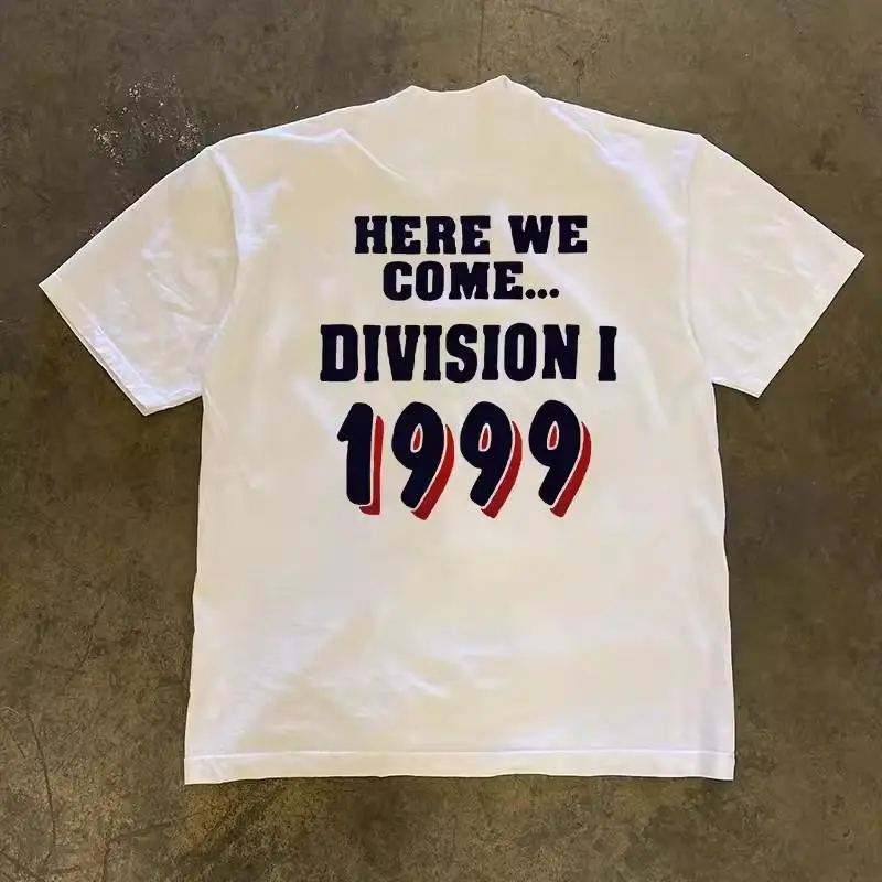 "Here We Come 1999" Graphic T-Shirt | Vintage Unisex Streetwear Tee | 100% Cotton Short Sleeve Top for Men & Women | Retro Casual Fashion Shirt | SKU qmxvtrkpaz