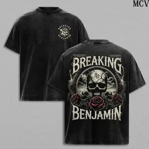 Breaking Benjamin Tee Washed – Vintage Heavy Cotton Oversize Unisex Alternative Metal, Post-Grunge, Hard Rock Band Hoodie, T-Shirt & Sweatshirt, Retro Y2K Rock Streetwear Graphic Top, Arena Live Tour Concert Merch for Music Fans TPN NL1