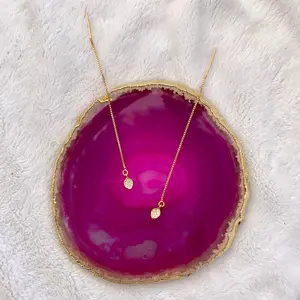 Gem Drop Threader Earrings, Gold Filled