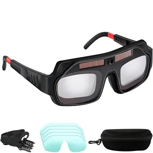 2026 Welding Goggles with Eyeglass Cases, Black Auto-Darkening Goggles with 10 Lenses, Safety Protective Anti-Splash & Anti-Glare Welding Mask for Welders