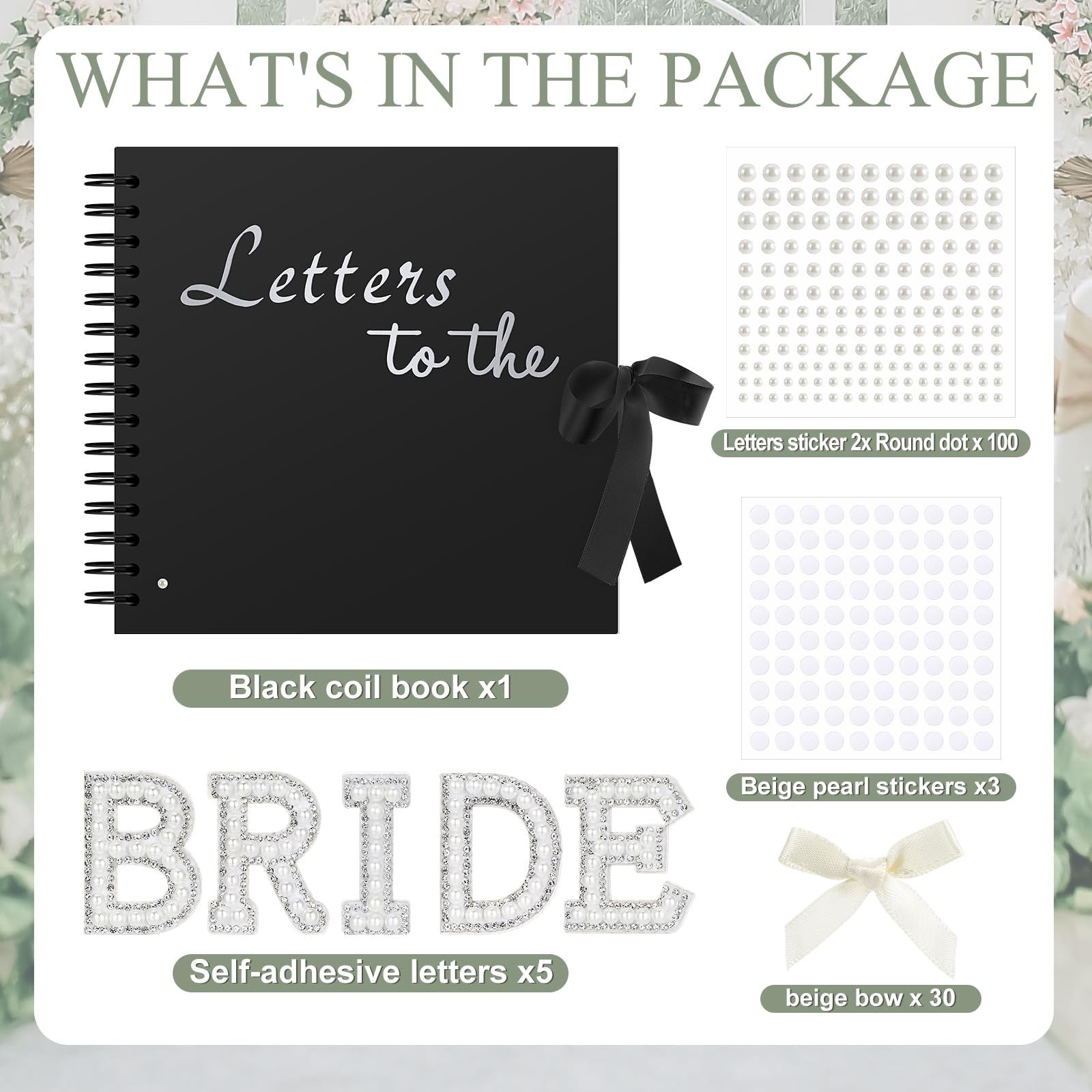 Letters to the Bride Book Wedding Gift - Heartfelt Wedding Letters Scrapbook for Bride, DIY Bridal Shower Gift from Bridesmaids & Mom, Elegant Pearl Decor Keepsake Memory Book for Wedding Morning