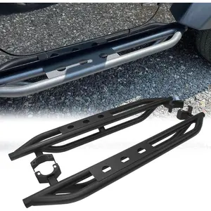 Side Step Compatible with 2007-2018 Jeep Wrangler JK 2 Door Nerf Bars Running Board Guards Armor Kit Powder Coated Steel Black