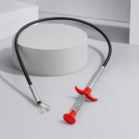 1P Flexible Drain Snake Clog Remover (2M/6.56FT) - Drain Auger, Multi-Use Versatile Home Effective Cleaning Tool for Kitchen, Shower