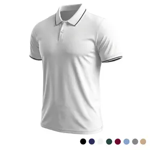Stylish men’s solid-color short-sleeve polo shirt—breathable and comfortable, pairs well with various outfits, buttoned collar, suitable for golf and casual wear—the perfect gift for men