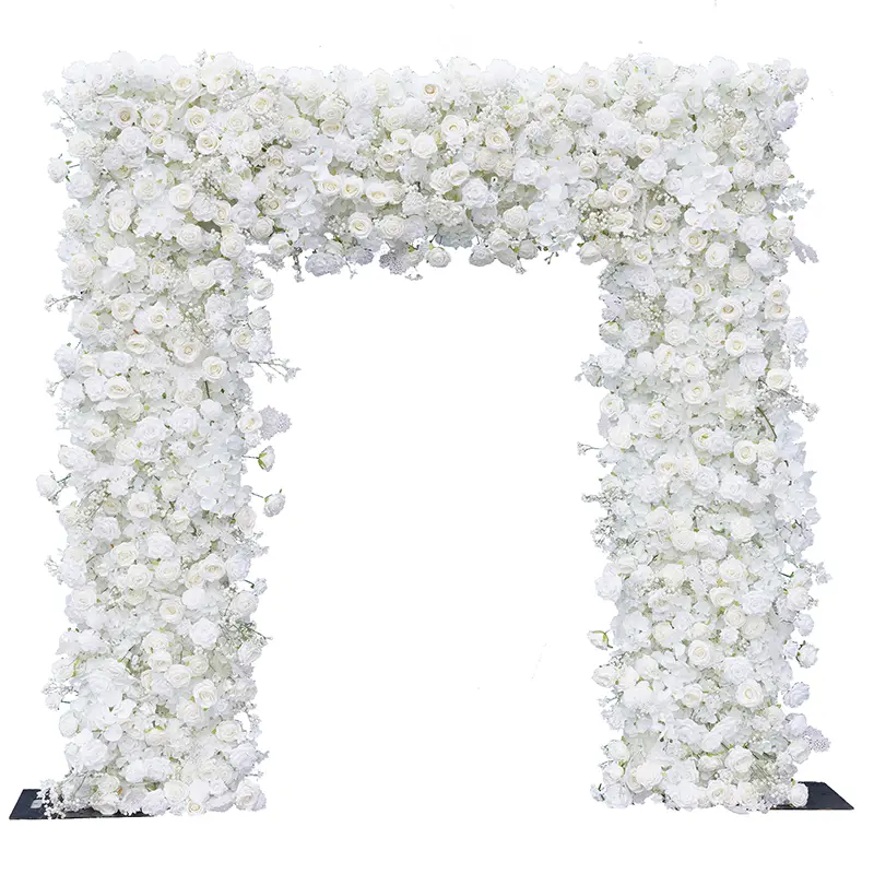 S-A8240 Series White Silk Outdoor Wedding Flower Frame Cloth, 4.6*1.6ft Flower Row Floral Arrangement, Single Unit Event Decor Props
