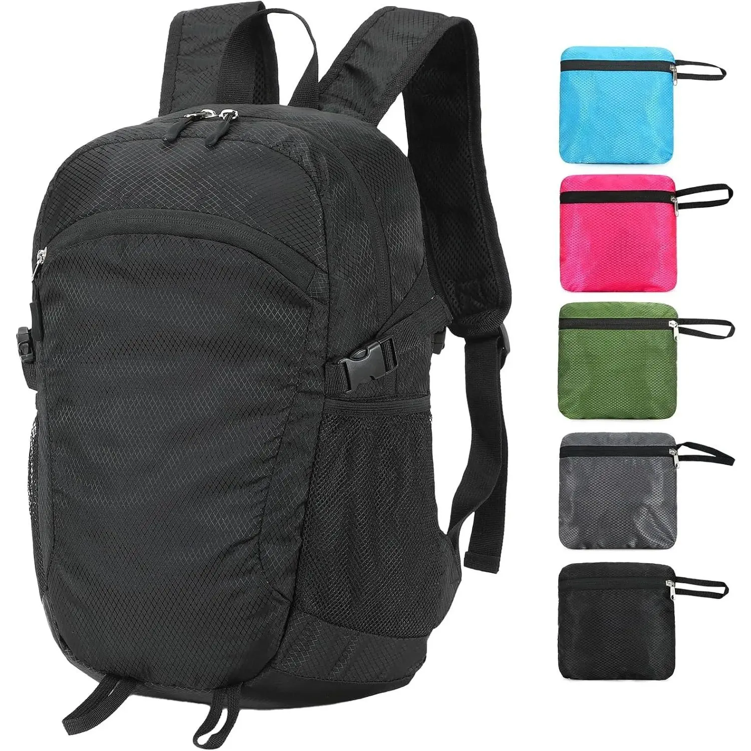 Ultralight Hiking Backpack, 15L Foldable Nylon Daypack, Water Resistant and Portable for Travel & Outdoors, Lightweight, Travel Size, Sturdy, Storage, Compact, Palm-Sized, Hiking Travel